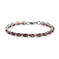 Mozambique Garnet Tennis Bracelet in Stainless Steel (6.50 In) 9.65 ctw