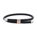 No Kid Hungry Enameled Logo Adjustable Bracelet in Genuine Leather and Stainless Steel , Tarnish-Free, Waterproof, Sweat Proof Jewelry - Sticky add to cart bar