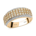 14K Yellow Gold Yellow Diamond and Diamond Band Ring 5.3 Grams 1.00 ctw - Sticky add to cart bar