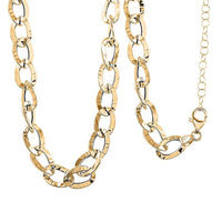 Maestro Gold Collection Italian 18K Yellow Gold Antico Oro Hammered Curb Necklace (18-20 Inches) (9.51 Grams)