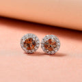 Jenipapo Andalusite and Natural White Zircon Stud Earrings in Platinum Over Sterling Silver 0.85 ctw - Sticky add to cart bar