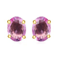 Luxoro 10K Yellow Gold AAA Madagascar Pink Sapphire Solitaire Stud Earrings 2.25 ctw - Sticky add to cart bar