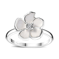 Diamond Accent Floral Ring in Sterling Silver