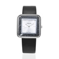 STRADA Moving Black Austrian Japanese Movement Watch with Black Faux Leather Strap - Sticky add to cart bar