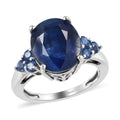 Kashmir Kyanite Ring in Platinum Over Sterling Silver (Size 7.0) 6.75 ctw - Sticky add to cart bar
