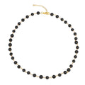 Shungite Beaded Station Necklace in 14K YG Over Copper, Bead Necklace For Women 100ctw 20 Inches - Sticky add to cart bar