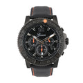 Genoa Multifunctional Quartz Movement Watch with Orange Line and Black Leather Strap (45mm) (8.0-9.25Inches) - Sticky add to cart bar