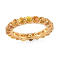 Madagascar Yellow Sapphire Eternity Band Ring in Vermeil YG Over Sterling Silver (Size 9.0) 3.25 ctw - Sticky add to cart bar