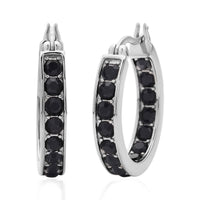 Ruby Color Austrian Crystal Inside Out Hoop Earrings in Stainless Steel