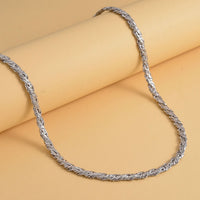 6mm Twill Chain Necklace 22-24 Inches in Stainless Steel 31.20 Grams