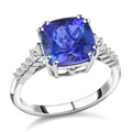Rhapsody Certified & Appraised AAAA Tanzanite and E-F VS Diamond 4.00 ctw Accent Ring, 950 Platinum Ring, Wedding Ring 4 Grams - Sticky add to cart bar