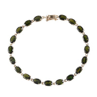 LUXORO 10K Yellow Gold AAA Chrome Tourmaline Link Bracelet (8.00 In) 3.30 Grams 9.60 ctw