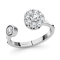 White Zircon April Birthstone Anxiety Spinner Openable Band Adjustable Ring in Platinum Over Sterling Silver (Size 11.0) 1.00 ctw - Sticky add to cart bar