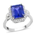 Certified & Appraised RHAPSODY 950 Platinum AAAA Tanzanite and E-F VS Diamond Ring 5.80 Grams 3.85 ctw - Sticky add to cart bar