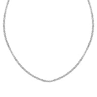 Italian Sterling Silver 2.5mm Oval Daisy Necklace 24 Inches 2.70 Grams