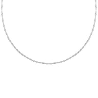 Italian Sterling Silver 0.4mm Singapore Necklace (24 Inches) (2 g)
