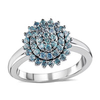 DOORBUSTER Narsipatnam Alexandrite Cluster Ring in Rhodium and Platinum Over Sterling Silver (Size 10.0) 1.00 ctw