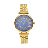 GENOA Miyota Japanese Movement MOP Dial Watch with ION Plated YG Stainless Steel Strap (6.50-7.00 Inches) (33mm)