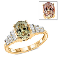 ILIANA 18K Yellow Gold AAA Turkizite and Diamond G-H SI Ring 3.40 Grams 1.50 ctw