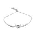 Simulated Diamond Bolo Bracelet in Silvertone 4.24 ctw - Sticky add to cart bar