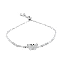 Simulated Diamond Bolo Bracelet in Silvertone 4.24 ctw