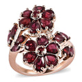 American Arizona Anthill Garnet Bypass Floral Ring in Vermeil Rose Gold Over Sterling Silver 3.15 ctw - Sticky add to cart bar