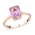 Certified LUXORO 14K Rose Gold AAA Martha Rocha Kunzite Solitaire Ring 3.00 ctw - Sticky add to cart bar