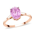 Certified & Appraised LUXORO 14K Rose Gold AAA Martha Rocha Kunzite Solitaire Ring 2.70 ctw - Sticky add to cart bar