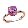 Certified & Appraised LUXORO 14K Rose Gold AAA Martha Rocha Kunzite Solitaire Ring 3.14 Grams 2.60 ctw - Sticky add to cart bar