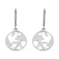 Simulated Diamond Globe Earrings in Silvertone 0.15 ctw - Sticky add to cart bar