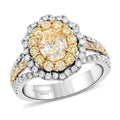 18K Yellow and White Gold Natural Yellow Diamond SI and Diamond Ring 6.60 Grams 2.15 ctw - Sticky add to cart bar