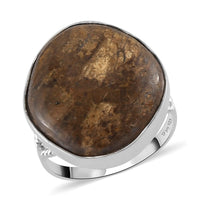 Doorbuster Artisan Crafted Australian Natural Boulder Opal Ring in Sterling Silver (Size 10.0) 12.00 ctw