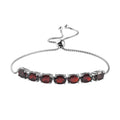 Doorbuster Mozambique Garnet Bolo Bracelet in Platinum Over Sterling Silver 7.25 ctw - Sticky add to cart bar