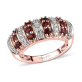 American Arizona Anthill Garnet and Natural White Zircon Ring in Vermeil Rose Gold Over Sterling Silver 1.10 ctw - Sticky add to cart bar