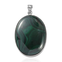 Artisan Crafted African Malachite Pendant in Sterling Silver 87.80 ctw