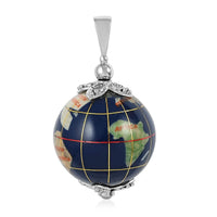 Sajen Silver Ceramic and Rainbow Moonstone Pendant in Platinum Over Sterling Silver 117.50 ctw