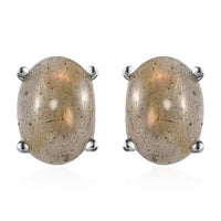 Madagascar Fire Labradorite Stud Earrings in Platinum Over Sterling Silver 2.75 ctw