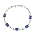 Radiant Cut Periwinkle Bloom Petalite Paper Clip Chain Bracelet in Platinum Over Sterling Silver (7.25 In) 6.10 ctw - Sticky add to cart bar