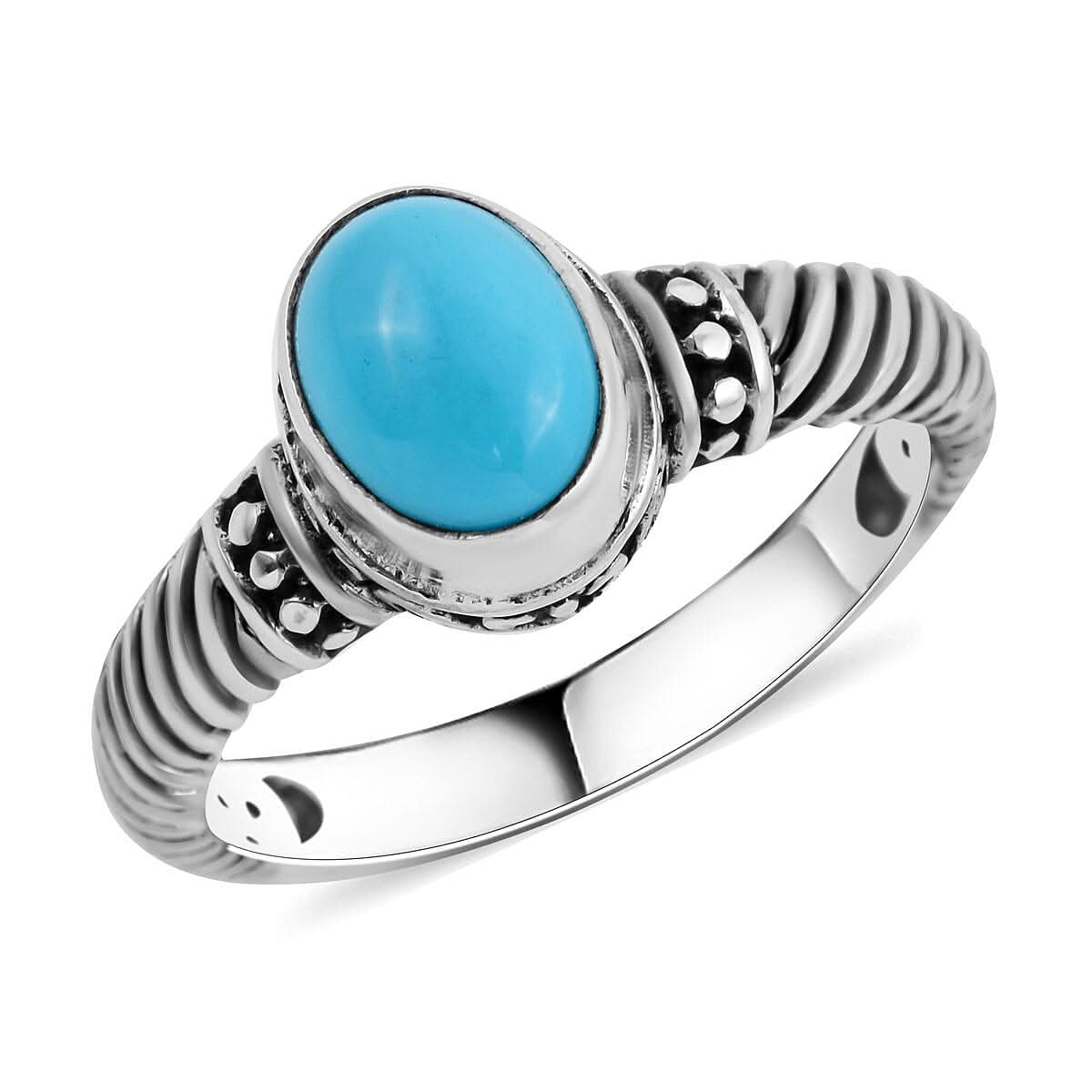BALI LEGACY AMERICAN Natural Sleeping Beauty Turquoise Ring in Sterling Silver (Size 10.0) (7.5 g) 1.50 ctw