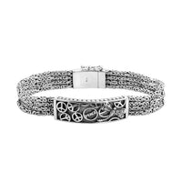 BALI LEGACY Sterling Silver Borobudur Chain Dragonfly Bracelet (7.00 In) 43 Grams