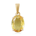 Luxoro 10K Yellow Gold Premium Madagascar Yellow Sapphire Solitaire Pendant 0.90 ctw - Sticky add to cart bar