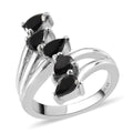 Natural Thai Black Spinel 5 Stone Ring Stainless Steel 1.50 ctw - Sticky add to cart bar