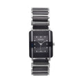 Strada Austrian Crystal Japanese Movement Square Shaped Dial Watch with Black Color Ceramic Strap (33x28mm) (6.0-7.0Inches) - Sticky add to cart bar