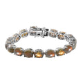 Madagascar Fire Labradorite Tennis Bracelet in Platinum Over Sterling Silver (7.25 In) 13.75 Grams 48.75 ctw - Sticky add to cart bar