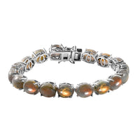 Madagascar Fire Labradorite Tennis Bracelet in Platinum Over Sterling Silver (7.25 In) 13.75 Grams 48.75 ctw