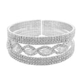 Austrian Crystal Cuff Bracelet Silvertone (6.50-7In) - Sticky add to cart bar