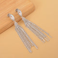 White Mystic Color Glass and Austrian Crystal Earrings in Silvertone - Sticky add to cart bar