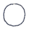 Hematite Color Glass Beaded Necklace 24 Inches with Magnetic Lock in Silvertone - Sticky add to cart bar