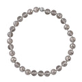 Hematite Color Glass Beaded Knotted Necklace 20 Inches with Magnetic Lock in Silvertone - Sticky add to cart bar