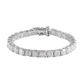 Asscher Cut Moissanite 5mm Tennis Bracelet in Platinum Over Sterling Silver (6.50 In) 11 Grams 20.00 ctw - Sticky add to cart bar